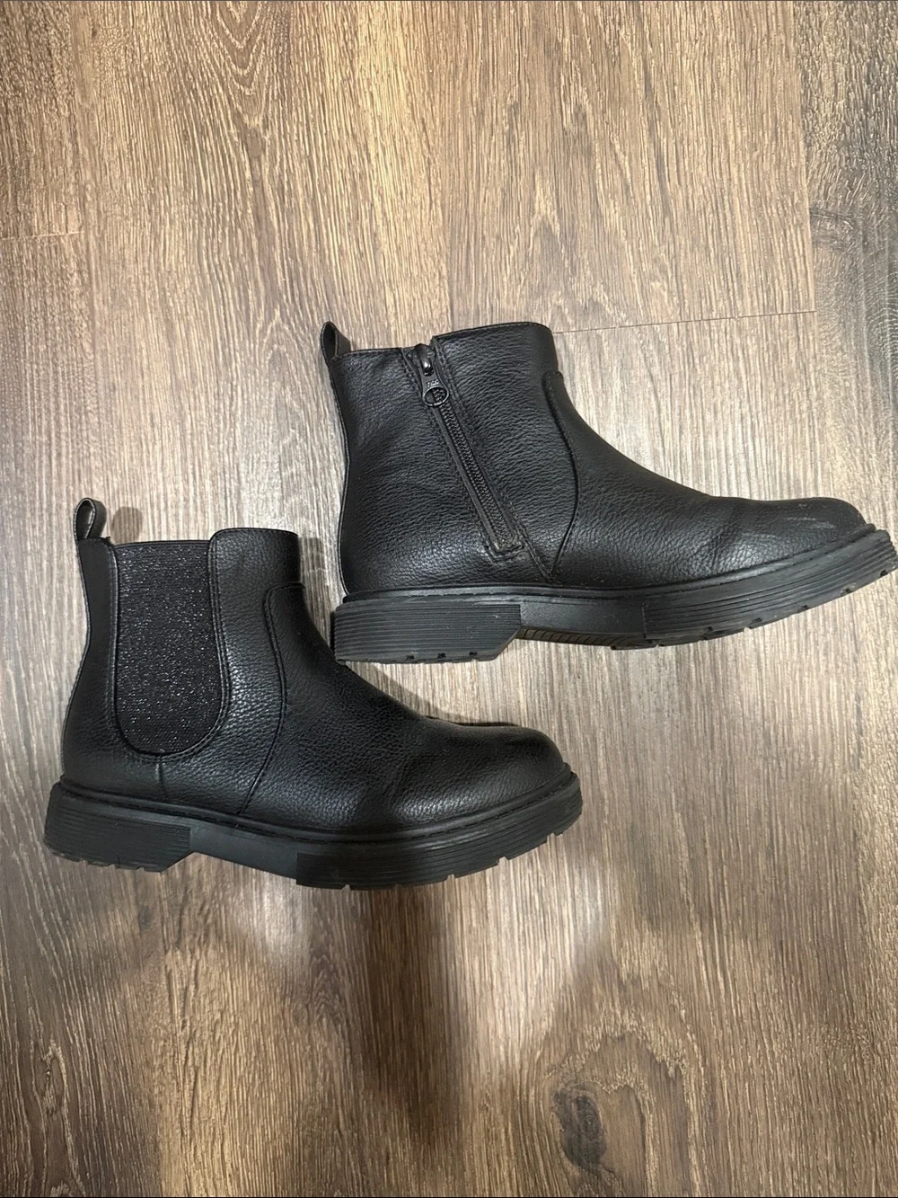 Cat & Jack Black Girls' Ankle Boots - Side Zip
